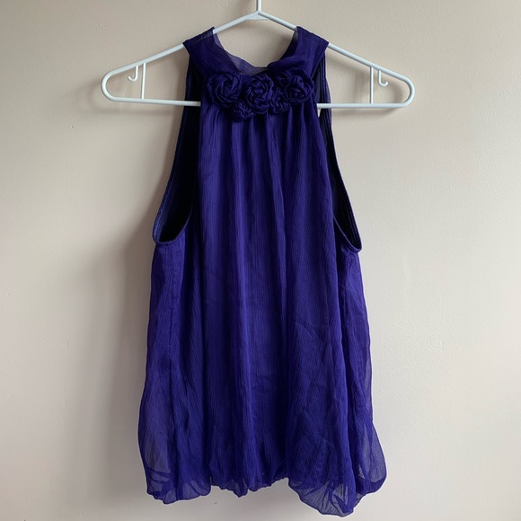 Purple Tie-Back Halter Top - Picture 1 of 3